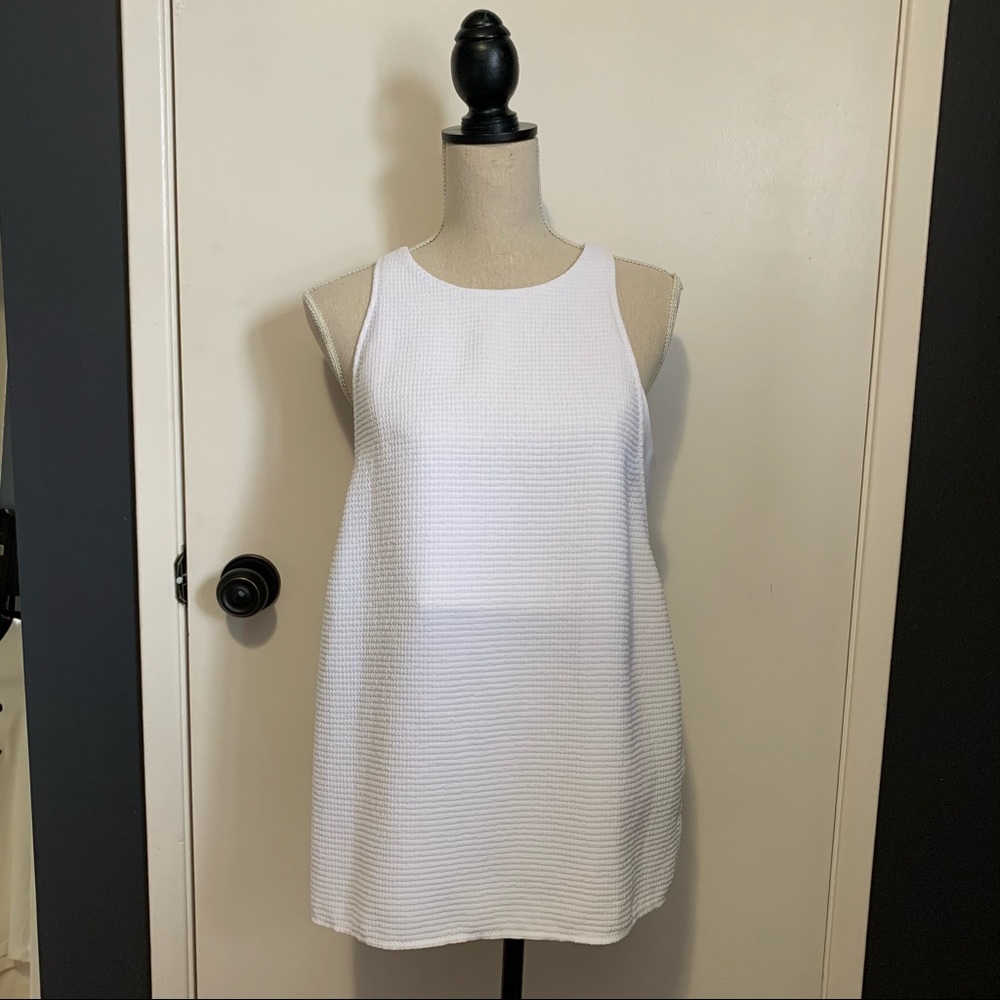 Helmut Lang Tank Top Large Slit Open White